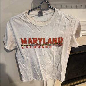 Maryland Lacrosse adult short sleeve Tshirt, white, small